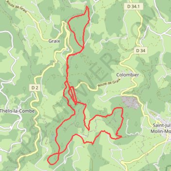 Itinéraire Colombier, distance, dénivelé, altitude, carte, profil, trace GPS