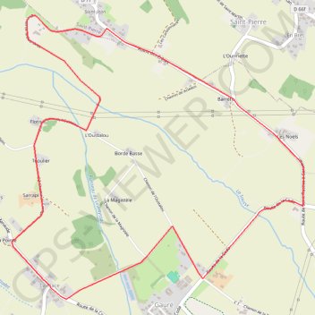 Itinéraire Gauré par la Bourdette, distance, dénivelé, altitude, carte, profil, trace GPS