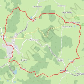 Itinéraire Parc du Morvan - Brassy, distance, dénivelé, altitude, carte, profil, trace GPS