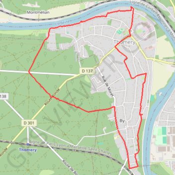 Itinéraire Balade à Thomery, distance, dénivelé, altitude, carte, profil, trace GPS