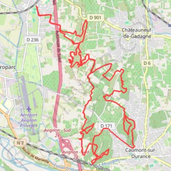 Itinéraire Rando sur Morières les Avignon, distance, dénivelé, altitude, carte, profil, trace GPS
