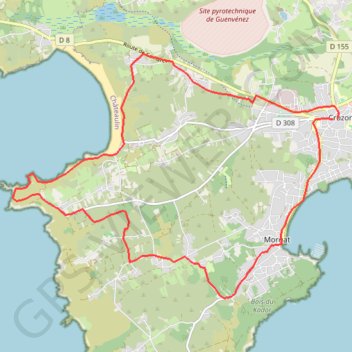 Itinéraire Presqu'île de Crozon, distance, dénivelé, altitude, carte, profil, trace GPS