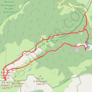 Itinéraire Le Madrès - Prades, distance, dénivelé, altitude, carte, profil, trace GPS