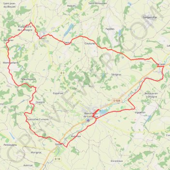 Itinéraire Beaumont de Lomagne des Vallons, distance, dénivelé, altitude, carte, profil, trace GPS