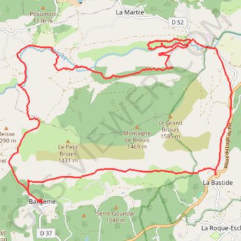 Itinéraire Les Gorges de l'Artuby, distance, dénivelé, altitude, carte, profil, trace GPS