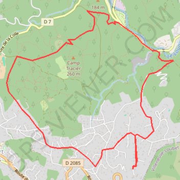 Itinéraire Circuit Roquefort GR Camp Tracier, distance, dénivelé, altitude, carte, profil, trace GPS
