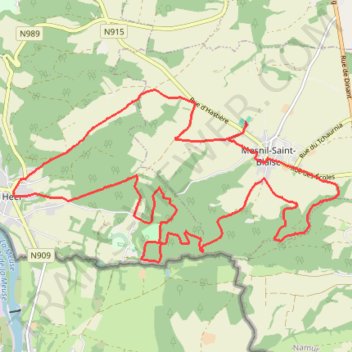 Itinéraire Trail Meslinois 19k, distance, dénivelé, altitude, carte, profil, trace GPS