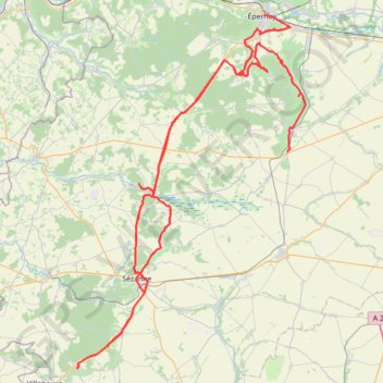 Itinéraire Route touristique du Champagne : Côte des Blancs, distance, dénivelé, altitude, carte, profil, trace GPS