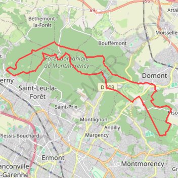 Itinéraire Forêt de Montmorency, distance, dénivelé, altitude, carte, profil, trace GPS