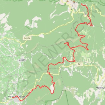 Itinéraire Ventoux Sud - Villes-sur-Auzon, distance, dénivelé, altitude, carte, profil, trace GPS