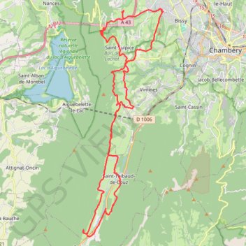 Itinéraire Rando la Motte Servolex, distance, dénivelé, altitude, carte, profil, trace GPS
