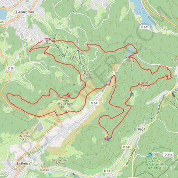 Itinéraire De Gérardmer aux Champis, distance, dénivelé, altitude, carte, profil, trace GPS