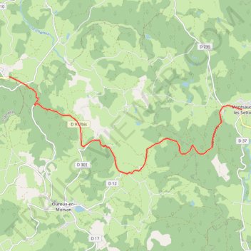 Itinéraire Gare Razoux _ Montsauche, distance, dénivelé, altitude, carte, profil, trace GPS