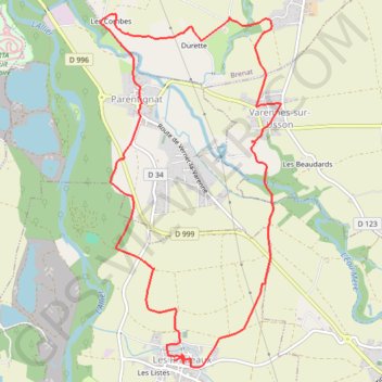 Itinéraire De l'Allier à l'Ailloux, distance, dénivelé, altitude, carte, profil, trace GPS