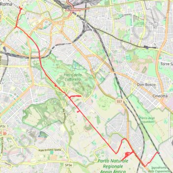 Itinéraire Rome - Via Appia Antica, distance, dénivelé, altitude, carte, profil, trace GPS