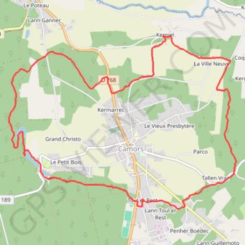 Itinéraire Tro Bourk - Camors, distance, dénivelé, altitude, carte, profil, trace GPS