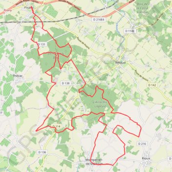 Itinéraire Pisany, distance, dénivelé, altitude, carte, profil, trace GPS