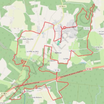Itinéraire Randonnée à Saint-Guyomard, distance, dénivelé, altitude, carte, profil, trace GPS