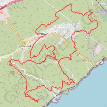 Itinéraire Rando du rove 30kms, distance, dénivelé, altitude, carte, profil, trace GPS