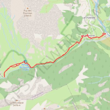 Itinéraire Tourond-SejourAncolie, distance, dénivelé, altitude, carte, profil, trace GPS