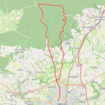 Itinéraire Montée à la croix de Médavy par la route et descente par le GR et des chemins, distance, dénivelé, altitude, carte, profil, trace GPS