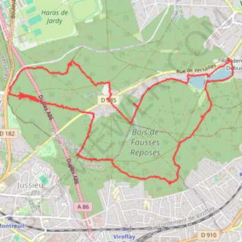 Itinéraire Forêt des Fausses-Reposes, distance, dénivelé, altitude, carte, profil, trace GPS