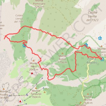 Itinéraire Terdav - Eoliennes - J6 - Randonnée sur l'Etna, distance, dénivelé, altitude, carte, profil, trace GPS