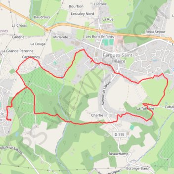 Itinéraire Carignan de Bordeaux, distance, dénivelé, altitude, carte, profil, trace GPS