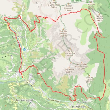 Itinéraire Ecrins, distance, dénivelé, altitude, carte, profil, trace GPS