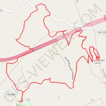 Itinéraire Boucle de 8km de Monte de Santo (Nord de Ponte de Lima - Portugal), distance, dénivelé, altitude, carte, profil, trace GPS