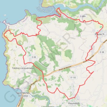 Itinéraire le leguer, distance, dénivelé, altitude, carte, profil, trace GPS