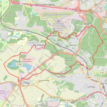 Itinéraire Saclay Verrières, distance, dénivelé, altitude, carte, profil, trace GPS