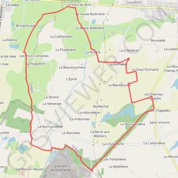 Itinéraire Sentier de la Normandière - Guipel, distance, dénivelé, altitude, carte, profil, trace GPS
