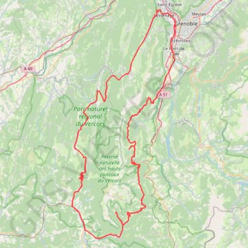 Itinéraire Tour du Vercors Oriental, distance, dénivelé, altitude, carte, profil, trace GPS