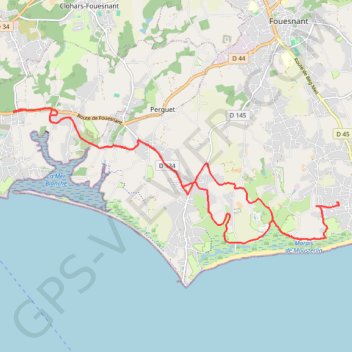 Itinéraire De Beg-Meil à Bénodet, pour l'achat de bons fruits de producteurs., distance, dénivelé, altitude, carte, profil, trace GPS