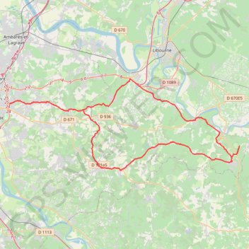 Itinéraire Artigues par Rauzan - Artigues, distance, dénivelé, altitude, carte, profil, trace GPS