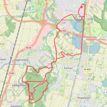 Itinéraire Illkirch-Graffenstaden : La Petite Ill, distance, dénivelé, altitude, carte, profil, trace GPS