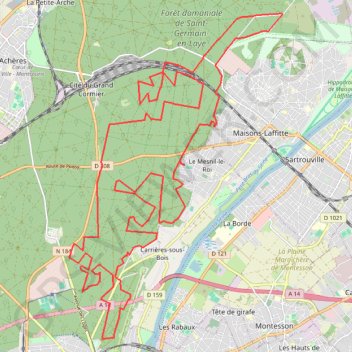 Itinéraire 36 km G2 De l'étoile des neuf routes à la route du Bout du Monde 6 janvier, distance, dénivelé, altitude, carte, profil, trace GPS