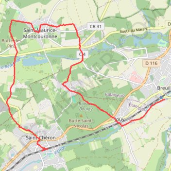 Itinéraire En passant par Saint Maurice Courcouronne, distance, dénivelé, altitude, carte, profil, trace GPS