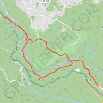 Itinéraire Pont des Tuves et Pont des Gabres depuis les Veyans, distance, dénivelé, altitude, carte, profil, trace GPS