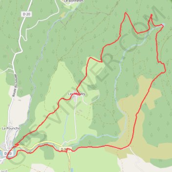 Itinéraire Les sources du Lot, distance, dénivelé, altitude, carte, profil, trace GPS