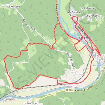 Itinéraire Randonnée autour des Eyzies-de-Tayac, distance, dénivelé, altitude, carte, profil, trace GPS