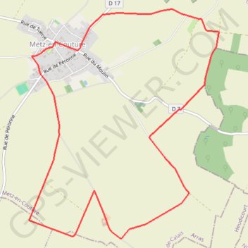 Itinéraire Le sentier des Bosquets - Metz-en-Couture, distance, dénivelé, altitude, carte, profil, trace GPS