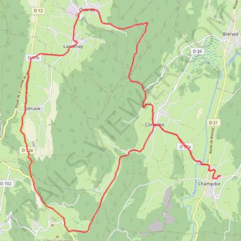 Itinéraire Champdor-Corcelles Cyclisme, distance, dénivelé, altitude, carte, profil, trace GPS