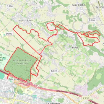 Itinéraire Autour de Buros, distance, dénivelé, altitude, carte, profil, trace GPS