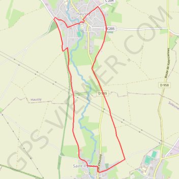 Itinéraire Au départ d'Haussy - Haussy, Saint Python, distance, dénivelé, altitude, carte, profil, trace GPS