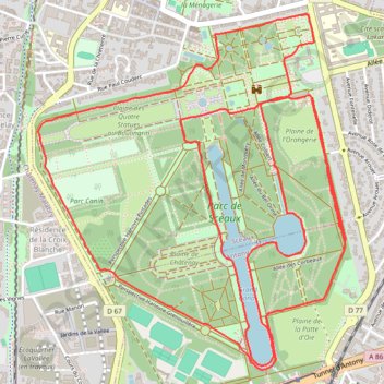 Itinéraire Premiere course à pied à Sceaux (27/01/2024), distance, dénivelé, altitude, carte, profil, trace GPS