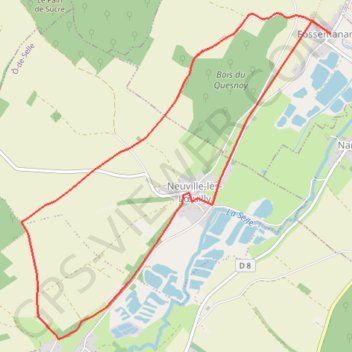 Itinéraire Le Bois du Quesnoy - Fossemanant, distance, dénivelé, altitude, carte, profil, trace GPS