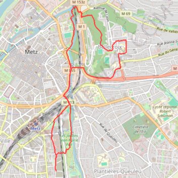 Itinéraire Metz, Seille&Bellecroix, distance, dénivelé, altitude, carte, profil, trace GPS