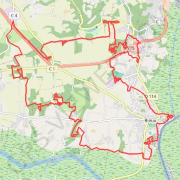 Itinéraire Rando de la Saint-Melaine - Rieux, distance, dénivelé, altitude, carte, profil, trace GPS